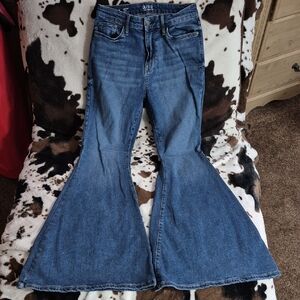 a.n.a Women's Flare Leg High Rise Blue Jeans, Size 8.